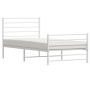 Estructura cama metal cabecero y estribo blanca 100x190 cm de vidaXL, Camas y somieres - Ref: Foro24-352380, Precio: 62,97 €,...