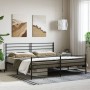 Estructura de cama cabecero y estribo metal negro 200x200 cm de vidaXL, Camas y somieres - Ref: Foro24-352344, Precio: 129,88...