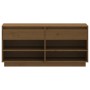 Mueble zapatero de madera maciza pino marrón miel 110x34x52 cm en Zapateros y organizadores de calzado | Comprar online en Foru.