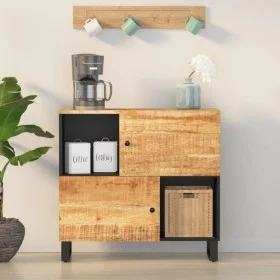 Aparador con 2 puertas madera maciza de mango 80x33x75 cm de vidaXL, Aparadores - Ref: Foro24-352921, Precio: 150,94 €, Descu...