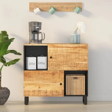 Aparador con 2 puertas madera maciza de mango 80x33x75 cm de vidaXL, Aparadores - Ref: Foro24-352921, Precio: 150,94 €, Descu...