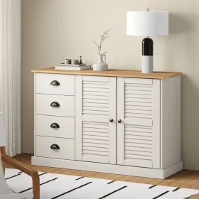 Aparador con cajones VIGO madera maciza pino blanco 113x40x75cm de vidaXL, Aparadores - Ref: Foro24-353188, Precio: 212,02 €,...
