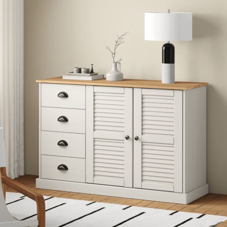 Aparador con cajones VIGO madera maciza pino blanco 113x40x75cm de vidaXL, Aparadores - Ref: Foro24-353188, Precio: 215,31 €,...