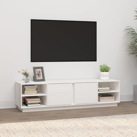 Mueble de TV madera maciza de pino blanco 156x40x40 cm en Muebles TV | Comprar online en Foru.es