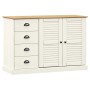 Aparador con cajones VIGO madera maciza pino blanco 113x40x75cm de vidaXL, Aparadores - Ref: Foro24-353188, Precio: 215,31 €,...
