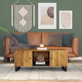 Mesa de centro madera maciza mango y contrachapada 100x54x40 cm de vidaXL, Mesas de centro - Ref: Foro24-351953, Precio: 151,...