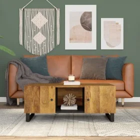 Mesa de centro madera maciza mango y contrachapada 100x54x40 cm de vidaXL, Mesas de centro - Ref: Foro24-351953, Precio: 149,...