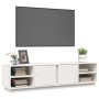 Mueble de TV madera maciza de pino blanco 156x40x40 cm en Muebles TV | Comprar online en Foru.es
