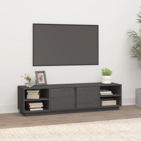 Mueble de TV madera maciza de pino gris 156x40x40 cm en Muebles TV | Comprar online en Foru.es
