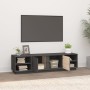 Mueble de TV madera maciza de pino gris 156x40x40 cm en Muebles TV | Comprar online en Foru.es