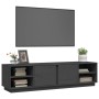 Mueble de TV madera maciza de pino gris 156x40x40 cm en Muebles TV | Comprar online en Foru.es