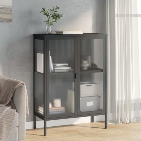 Aparador alto vidrio y acero negro 75x35x105 cm de vidaXL, Aparadores - Ref: Foro24-353003, Precio: 193,04 €, Descuento: %