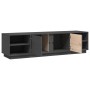 Mueble de TV madera maciza de pino gris 156x40x40 cm en Muebles TV | Comprar online en Foru.es