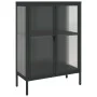 Aparador alto vidrio y acero negro 75x35x105 cm de vidaXL, Aparadores - Ref: Foro24-353003, Precio: 190,07 €, Descuento: %