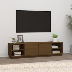 Mueble de TV madera maciza de pino marrón miel 156x40x40 cm en Muebles TV | Comprar online en Foru.es