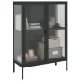 Aparador alto vidrio y acero negro 75x35x105 cm de vidaXL, Aparadores - Ref: Foro24-353003, Precio: 190,07 €, Descuento: %