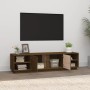 Mueble de TV madera maciza de pino marrón miel 156x40x40 cm en Muebles TV | Comprar online en Foru.es