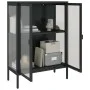 Aparador alto vidrio y acero negro 75x35x105 cm de vidaXL, Aparadores - Ref: Foro24-353003, Precio: 190,07 €, Descuento: %