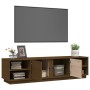 Mueble de TV madera maciza de pino marrón miel 156x40x40 cm en Muebles TV | Comprar online en Foru.es
