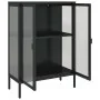 Aparador alto vidrio y acero negro 75x35x105 cm de vidaXL, Aparadores - Ref: Foro24-353003, Precio: 190,07 €, Descuento: %