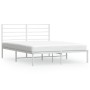 Estructura de cama con cabecero metal blanca 140x200 cm de vidaXL, Camas y somieres - Ref: Foro24-352369, Precio: 92,75 €, De...