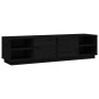 Mueble de TV madera maciza de pino negro 156x40x40 cm en Muebles TV | Comprar online en Foru.es