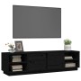 Mueble de TV madera maciza de pino negro 156x40x40 cm en Muebles TV | Comprar online en Foru.es