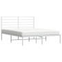 Estructura de cama con cabecero metal blanca 140x200 cm de vidaXL, Camas y somieres - Ref: Foro24-352369, Precio: 92,75 €, De...