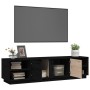 Mueble de TV madera maciza de pino negro 156x40x40 cm en Muebles TV | Comprar online en Foru.es