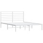 Estructura de cama con cabecero metal blanca 140x200 cm de vidaXL, Camas y somieres - Ref: Foro24-352369, Precio: 92,75 €, De...