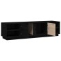Mueble de TV madera maciza de pino negro 156x40x40 cm en Muebles TV | Comprar online en Foru.es