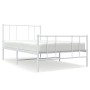 Estructura cama metal con cabecero y pie cama blanca 90x190 cm de vidaXL, Camas y somieres - Ref: Foro24-352539, Precio: 61,8...