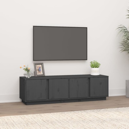 Mueble de TV madera maciza de pino gris 140x40x40 cm en Muebles TV | Comprar online en Foru.es