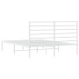 Estructura de cama con cabecero metal blanca 140x200 cm de vidaXL, Camas y somieres - Ref: Foro24-352369, Precio: 92,75 €, De...