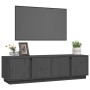 Mueble de TV madera maciza de pino gris 140x40x40 cm en Muebles TV | Comprar online en Foru.es