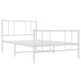 Estructura cama metal con cabecero y pie cama blanca 90x190 cm de vidaXL, Camas y somieres - Ref: Foro24-352539, Precio: 61,8...