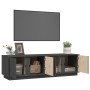 Mueble de TV madera maciza de pino gris 140x40x40 cm en Muebles TV | Comprar online en Foru.es