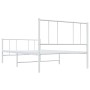 Estructura cama metal con cabecero y pie cama blanca 90x190 cm de vidaXL, Camas y somieres - Ref: Foro24-352539, Precio: 61,8...