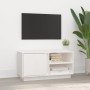 Mueble de TV madera maciza de pino blanco 80x35x40,5 cm en Muebles TV | Comprar online en Foru.es
