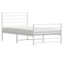 Estructura cama metal con cabecero y pie cama blanca 80x200 cm de vidaXL, Camas y somieres - Ref: Foro24-352377, Precio: 61,9...