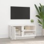 Mueble de TV madera maciza de pino blanco 80x35x40,5 cm en Muebles TV | Comprar online en Foru.es