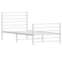 Estructura cama metal con cabecero y pie cama blanca 80x200 cm de vidaXL, Camas y somieres - Ref: Foro24-352377, Precio: 61,9...