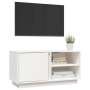 Mueble de TV madera maciza de pino blanco 80x35x40,5 cm en Muebles TV | Comprar online en Foru.es