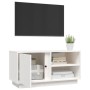 Mueble de TV madera maciza de pino blanco 80x35x40,5 cm en Muebles TV | Comprar online en Foru.es