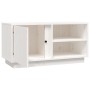 Mueble de TV madera maciza de pino blanco 80x35x40,5 cm en Muebles TV | Comprar online en Foru.es