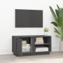 Mueble de TV madera maciza de pino gris 80x35x40,5 cm en Muebles TV | Comprar online en Foru.es