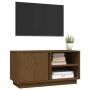 Mueble de TV madera maciza de pino marrón miel 80x35x40,5 cm en Muebles TV | Comprar online en Foru.es