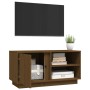 Mueble de TV madera maciza de pino marrón miel 80x35x40,5 cm en Muebles TV | Comprar online en Foru.es