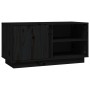 Mueble de TV madera maciza de pino negro 80x35x40,5 cm en Muebles TV | Comprar online en Foru.es