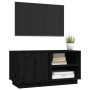 Mueble de TV madera maciza de pino negro 80x35x40,5 cm en Muebles TV | Comprar online en Foru.es